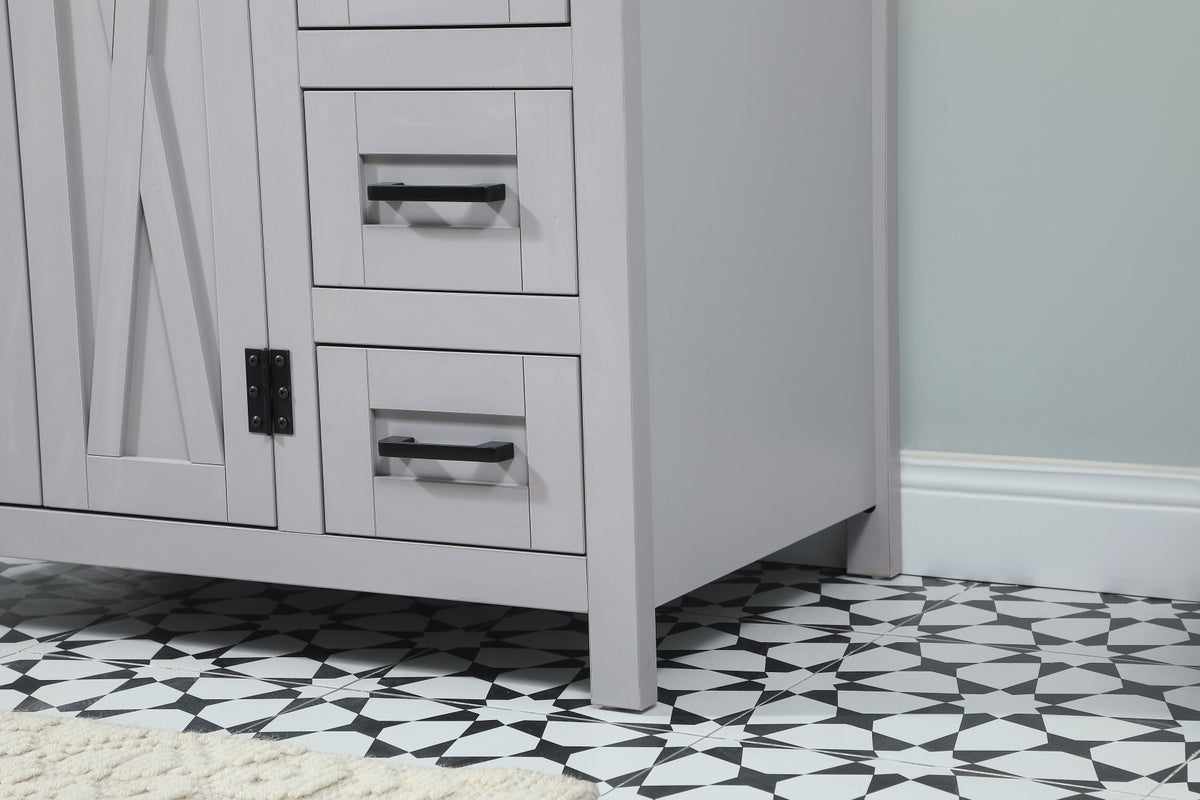 32 inch Single bathroom vanity in grey with backsplash