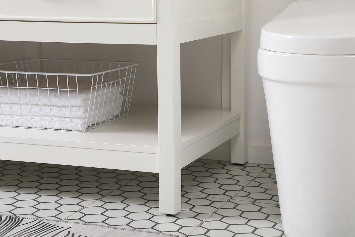60 inch double bathroom vanity in white