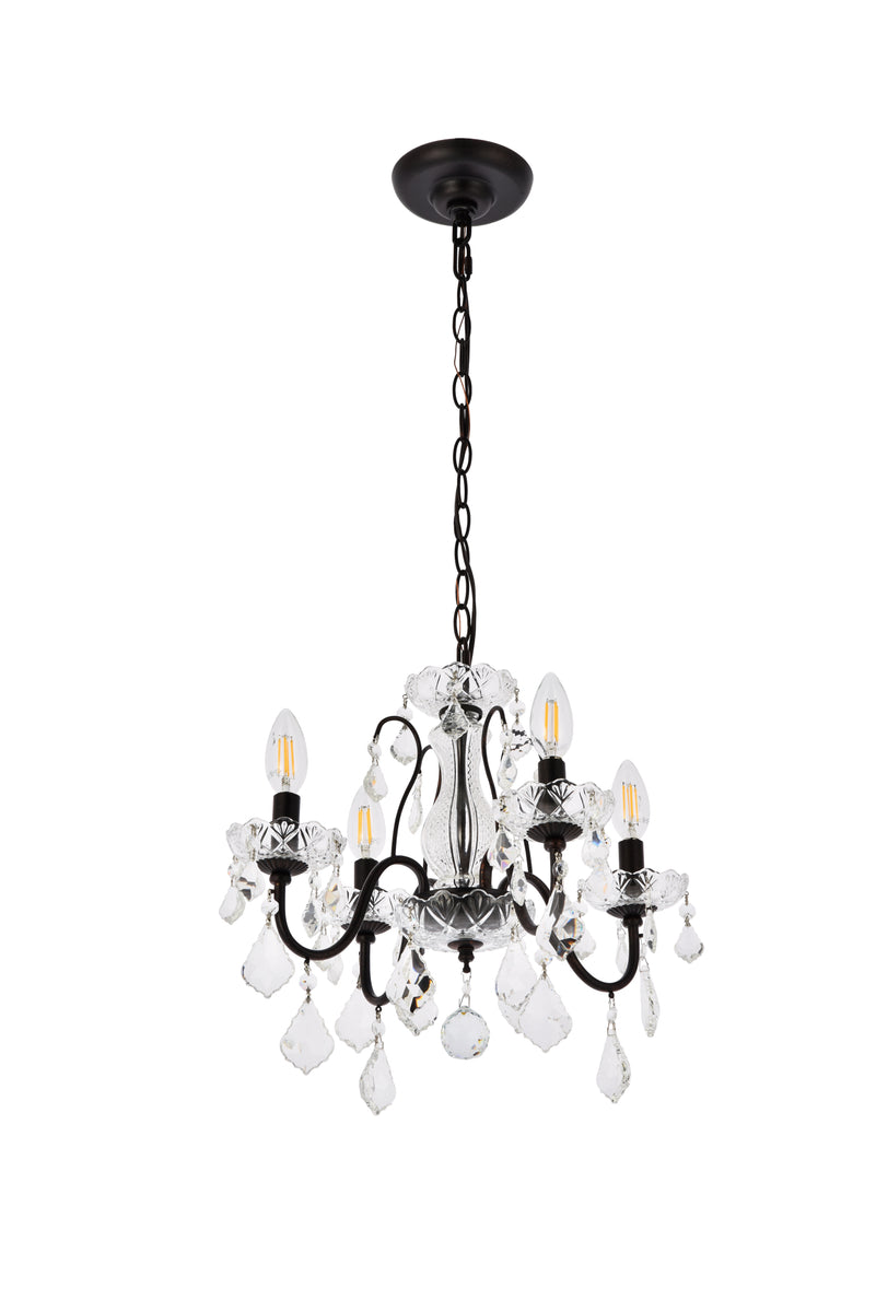 St. Francis 4 light Dark Bronze Pendant Clear Royal Cut Crystal