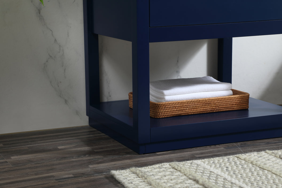 24 inch Single bathroom vanity in blue