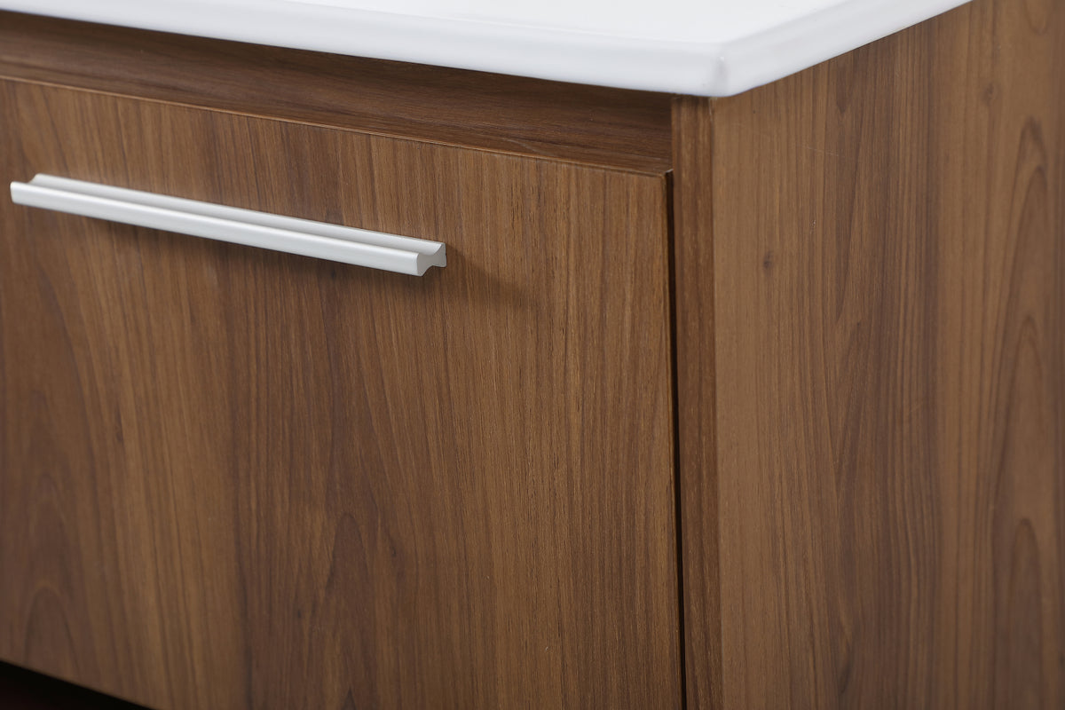 48 inch Single Bathroom Floating Vanity in Walnut Brown