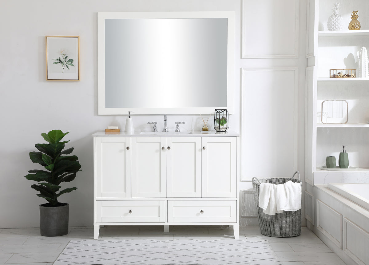 48 inch Single Bathroom Vanity in White