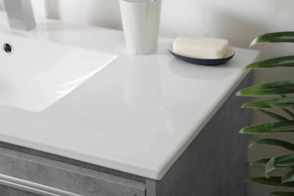 40 inch Single Bathroom Floating Vanity in Concrete Grey