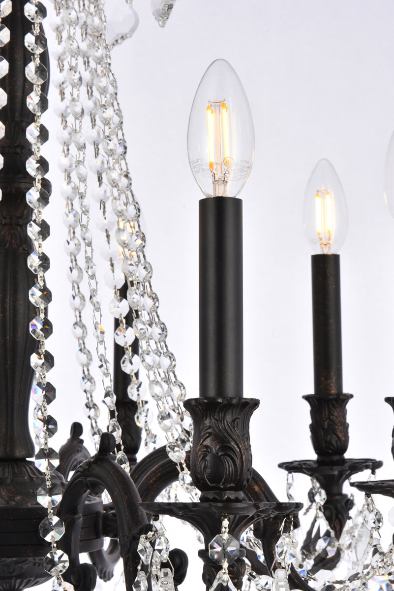 Rosalia 8 light Dark Bronze Chandelier Clear Royal Cut Crystal