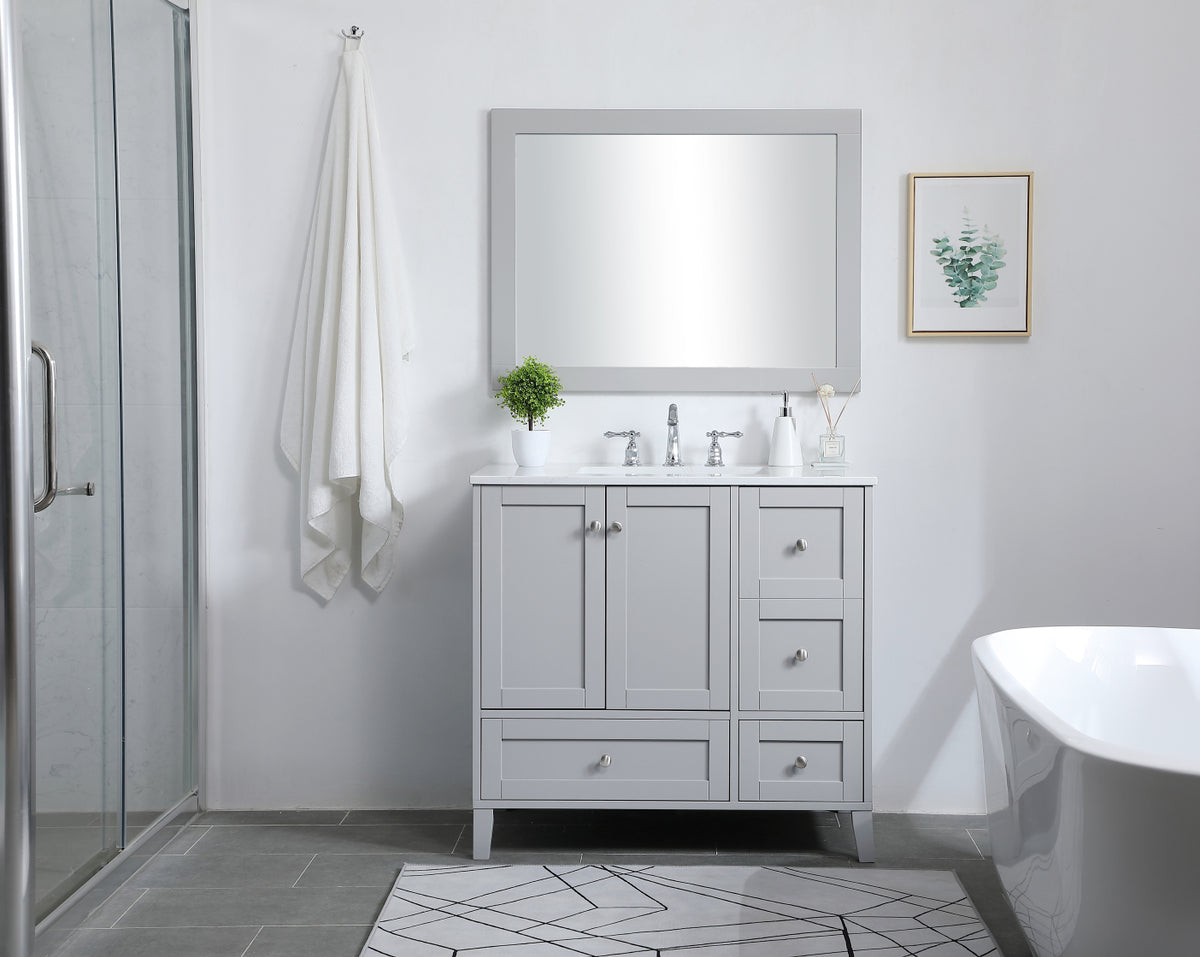 36 inch Single Bathroom Vanity in Grey