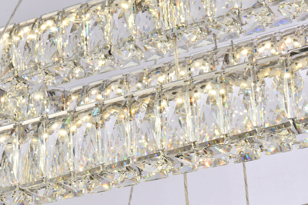 Monroe 50 inch LED triple rectangle pendant in chrome