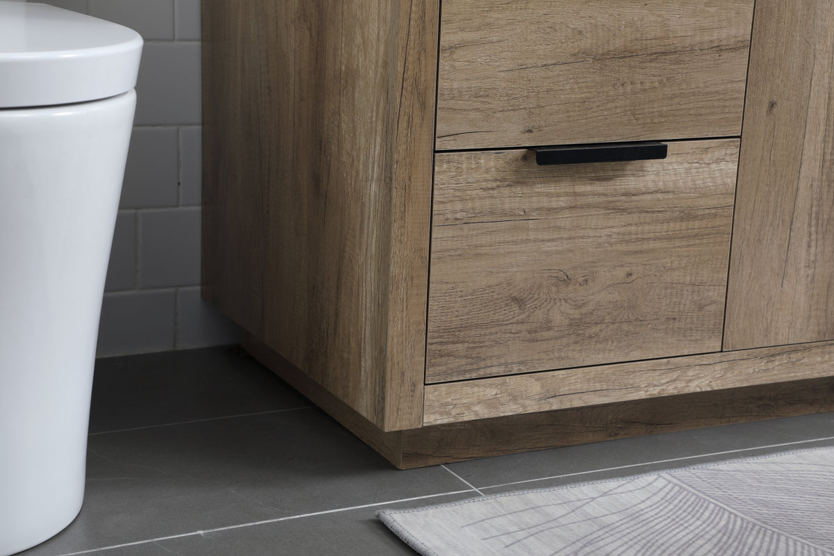 60 Inch SIngle Bathroom Vanity In Natural Oak