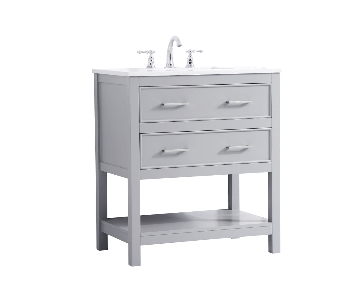 30 inch Single Bathroom Vanity in Grey