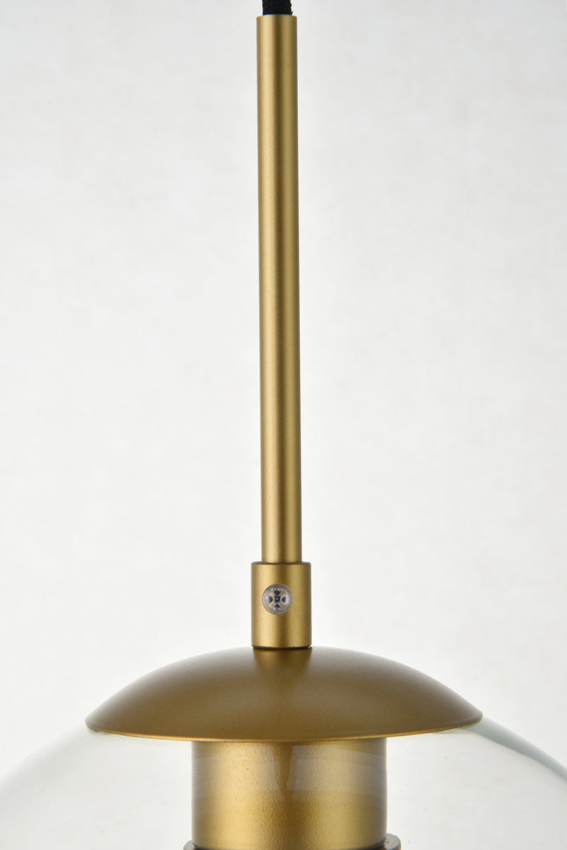 Baxter 1 Light Brass Pendant With Clear Glass