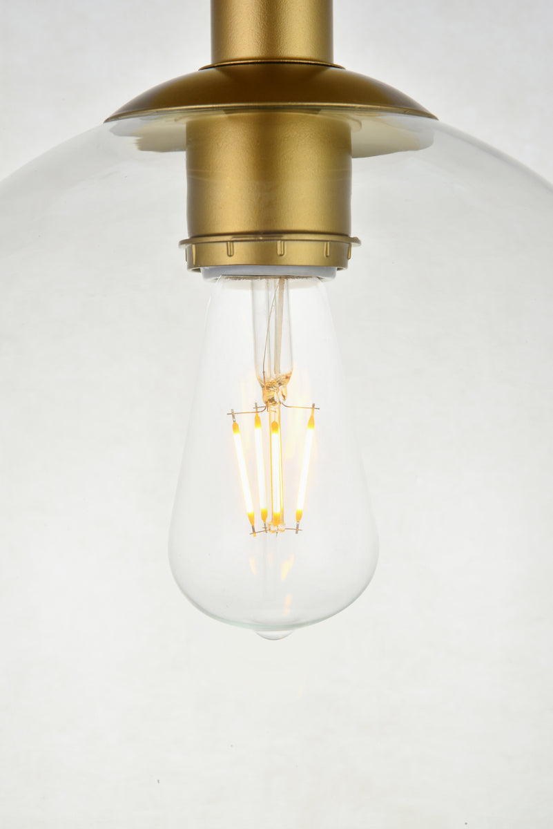 Baxter 1 Light Brass Flush Mount With Clear Glass