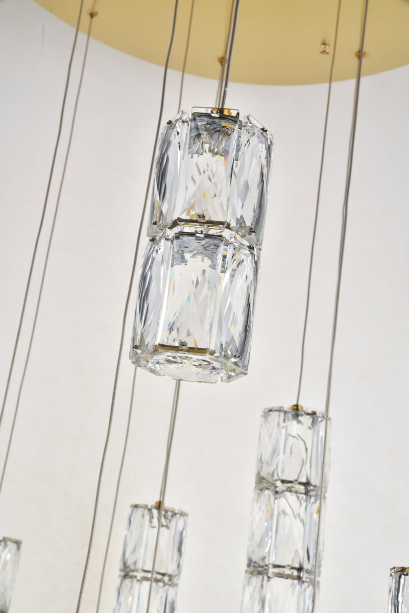 Polaris LED light Gold Pendant Clear Crystal