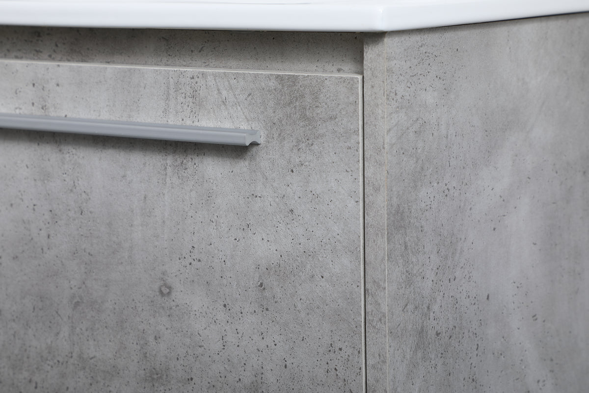 30 inch Single Bathroom Floating Vanity in Concrete Grey
