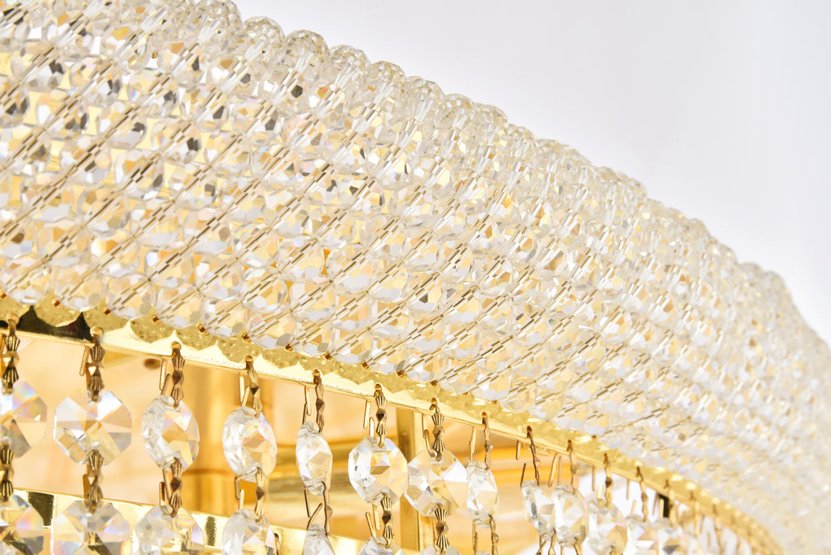 Primo 30 light Gold Flush Mount Clear Royal Cut Crystal