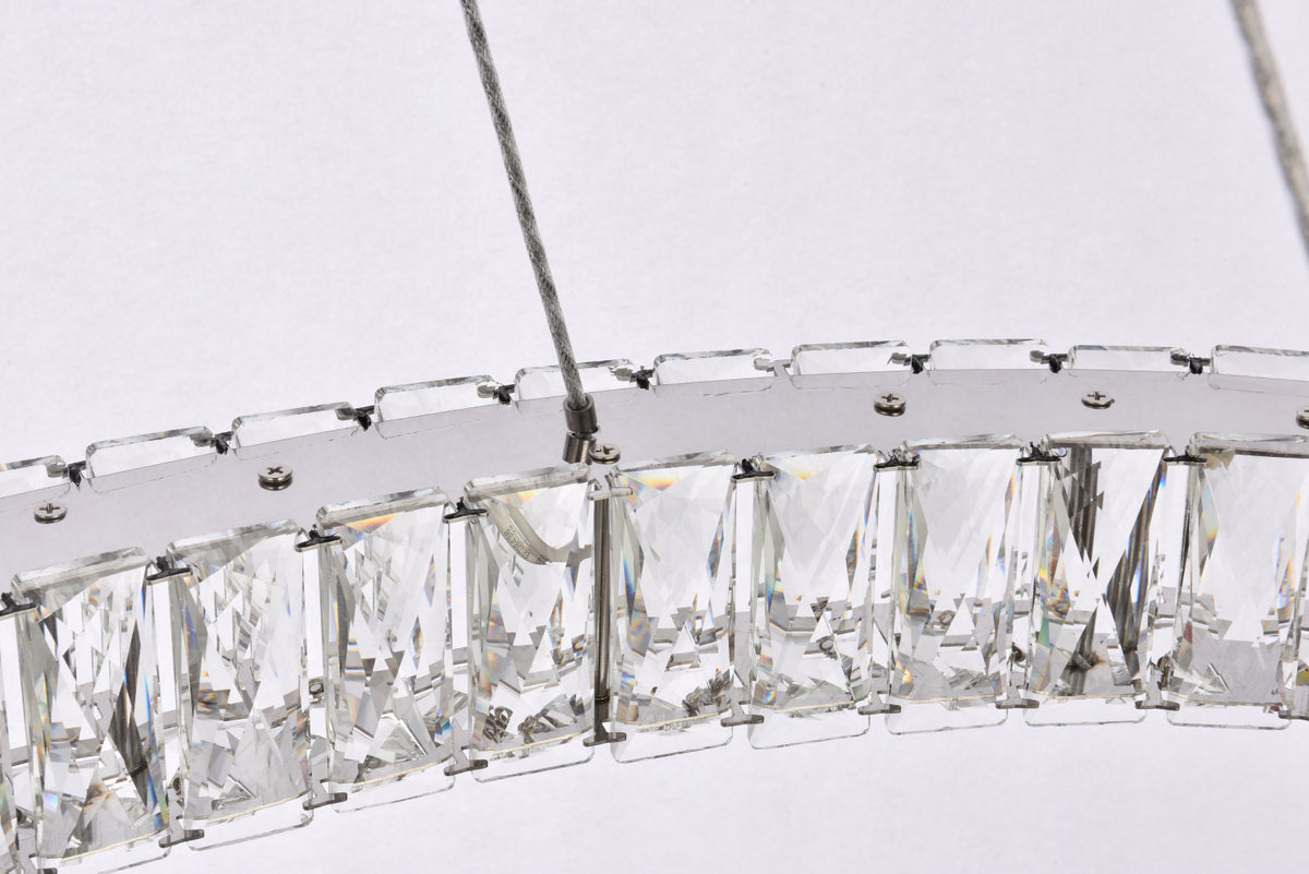 Monroe 36 inch LED oval Single pendant in chrome
