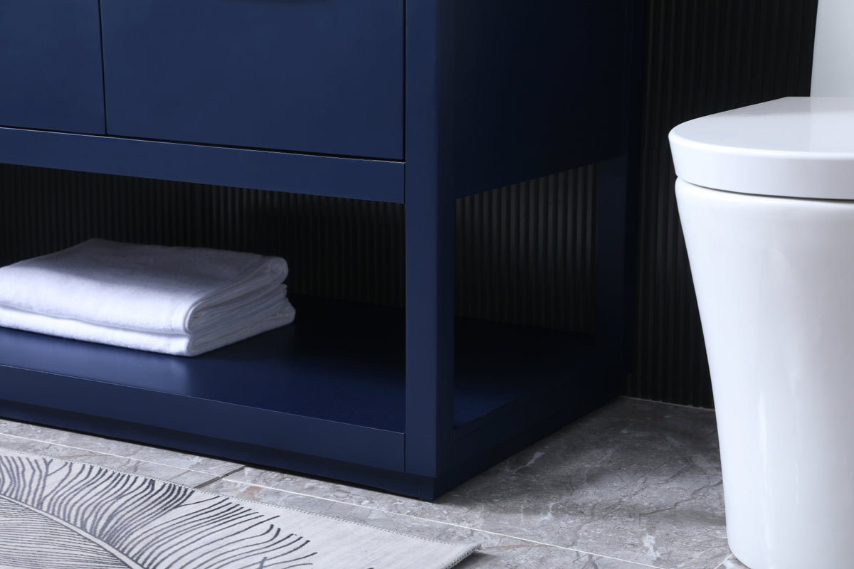 54 Inch SIngle Bathroom Vanity In Blue