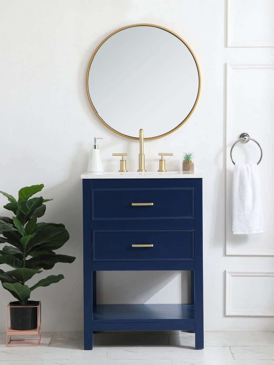 24 inch Single Bathroom Vanity in Blue