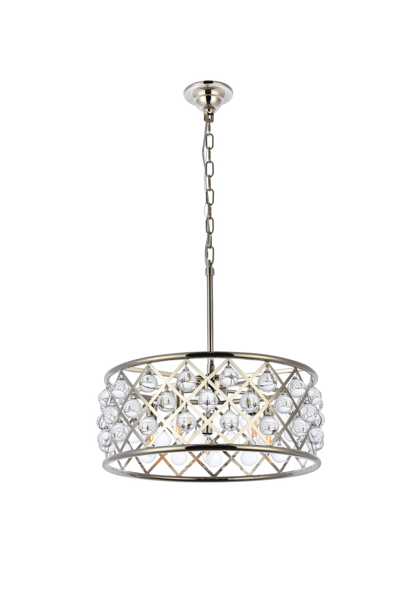 Madison 5 light polished Nickel Pendant Clear Royal Cut Crystal