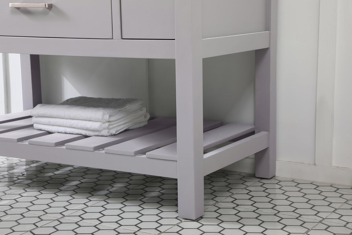 42 inch Single bathroom vanity in grey with backsplash