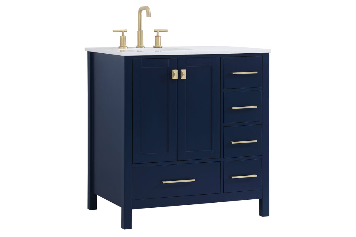 32 inch Single Bathroom Vanity in Blue