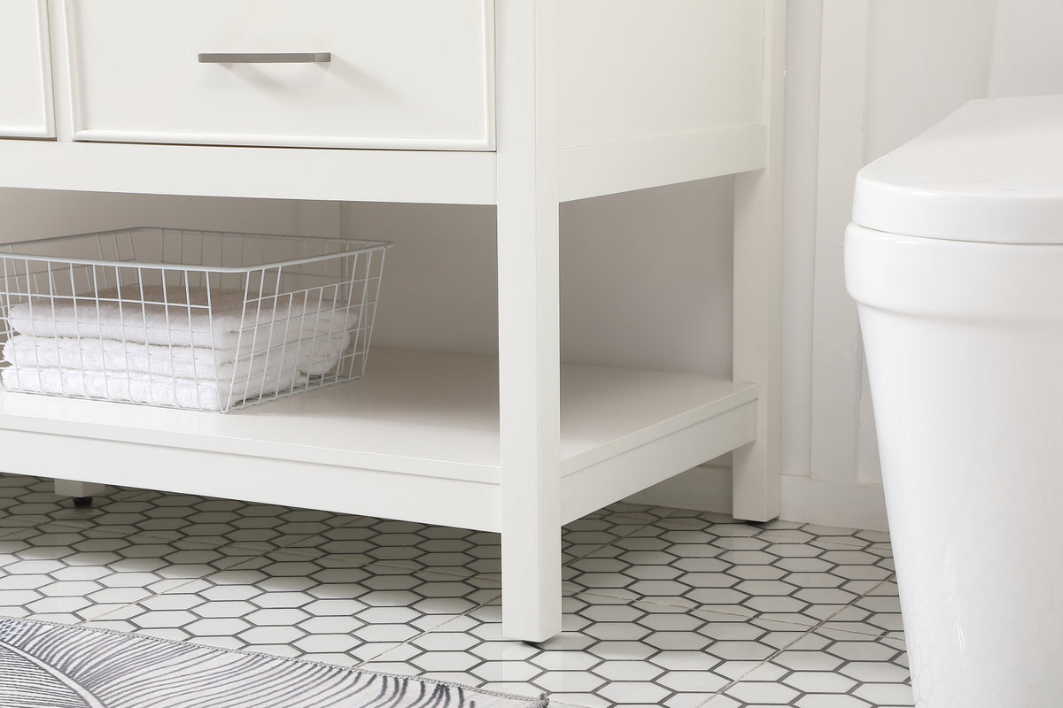 60 inch Single bathroom vanity in white