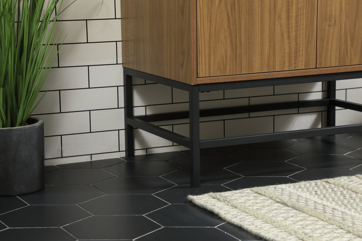 30 inch Single bathroom vanity in walnut brown