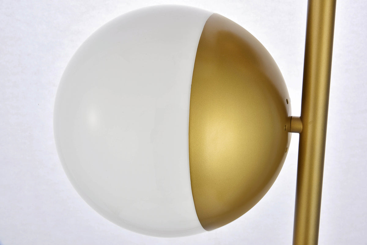 Eclipse 3 Lights Brass Floor Lamp With Frosted White Glass