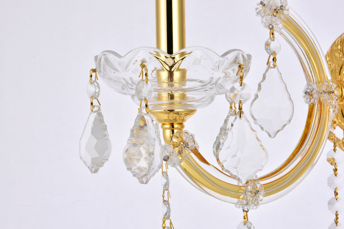 Maria Theresa 1 light Gold Wall Sconce Clear Royal Cut Crystal