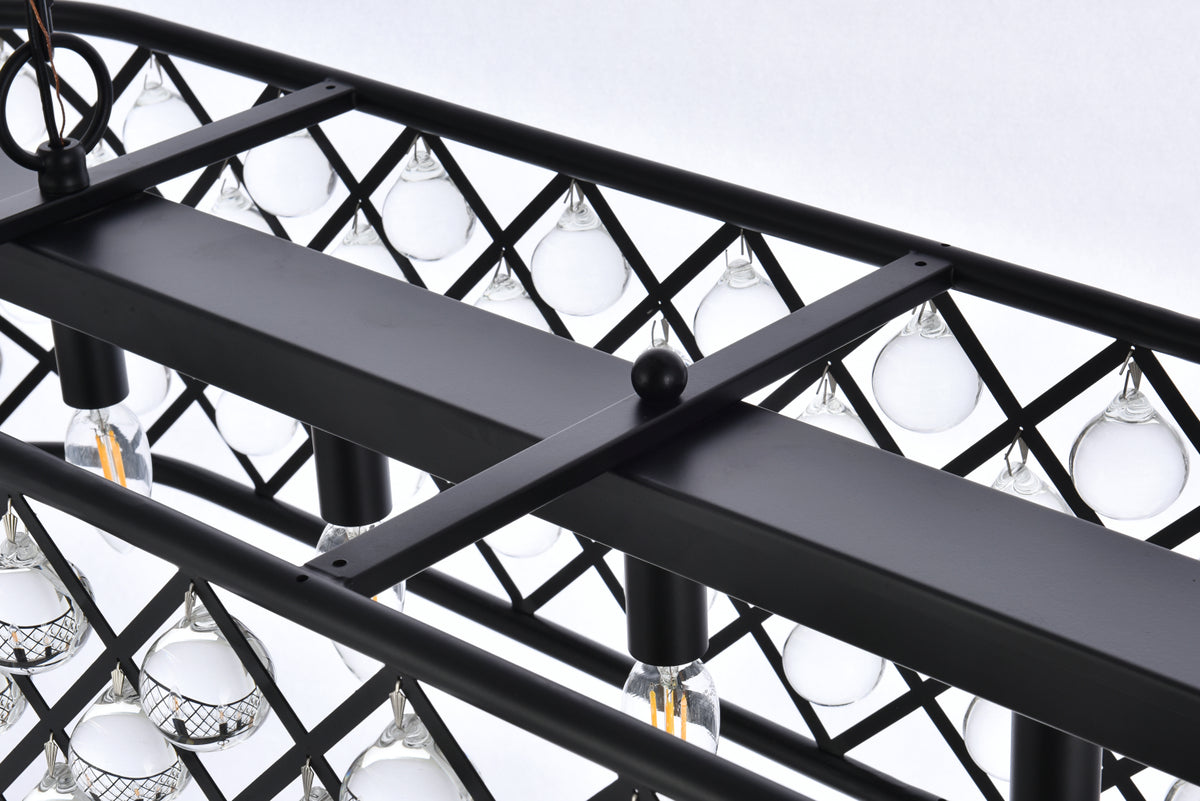 Madison 7 light Matte Black Chandelier Clear Royal Cut Crystal