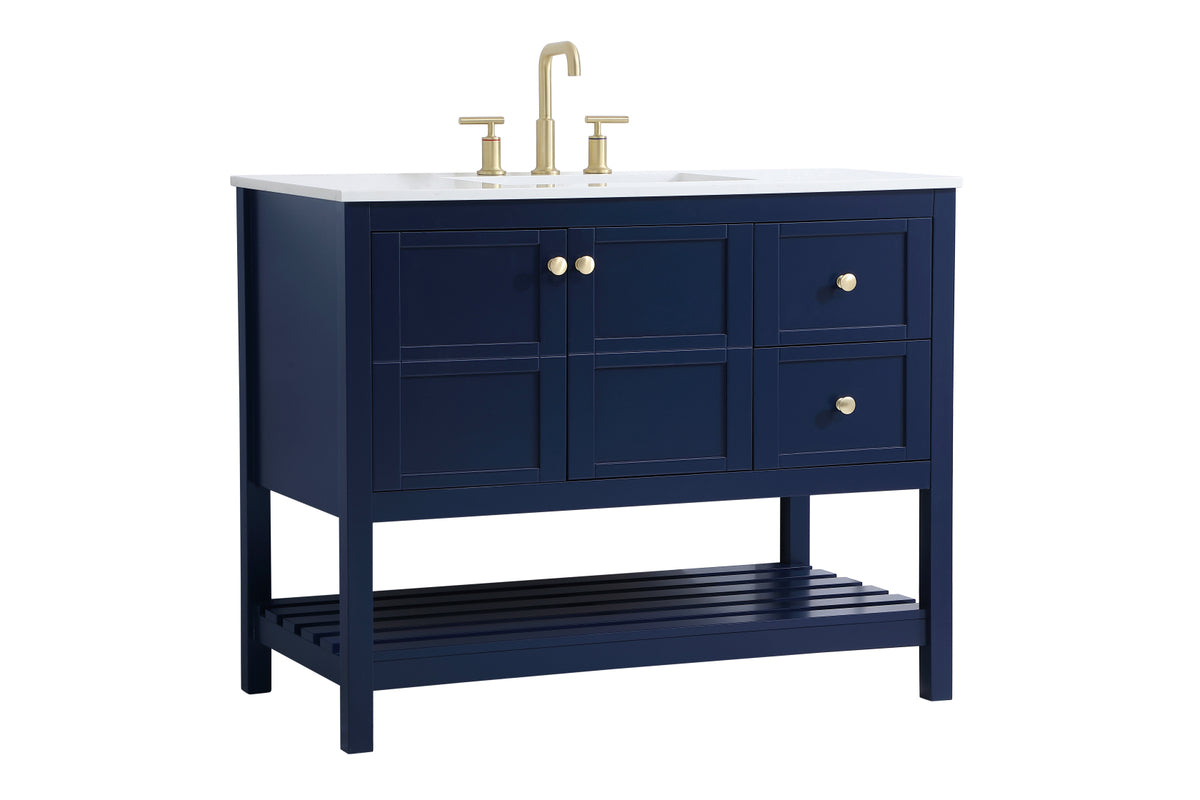 42 inch Single Bathroom Vanity in Blue