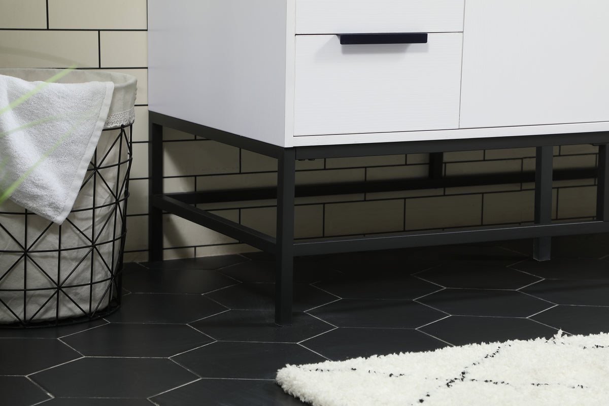 48 inch Single bathroom vanity in white with backsplash