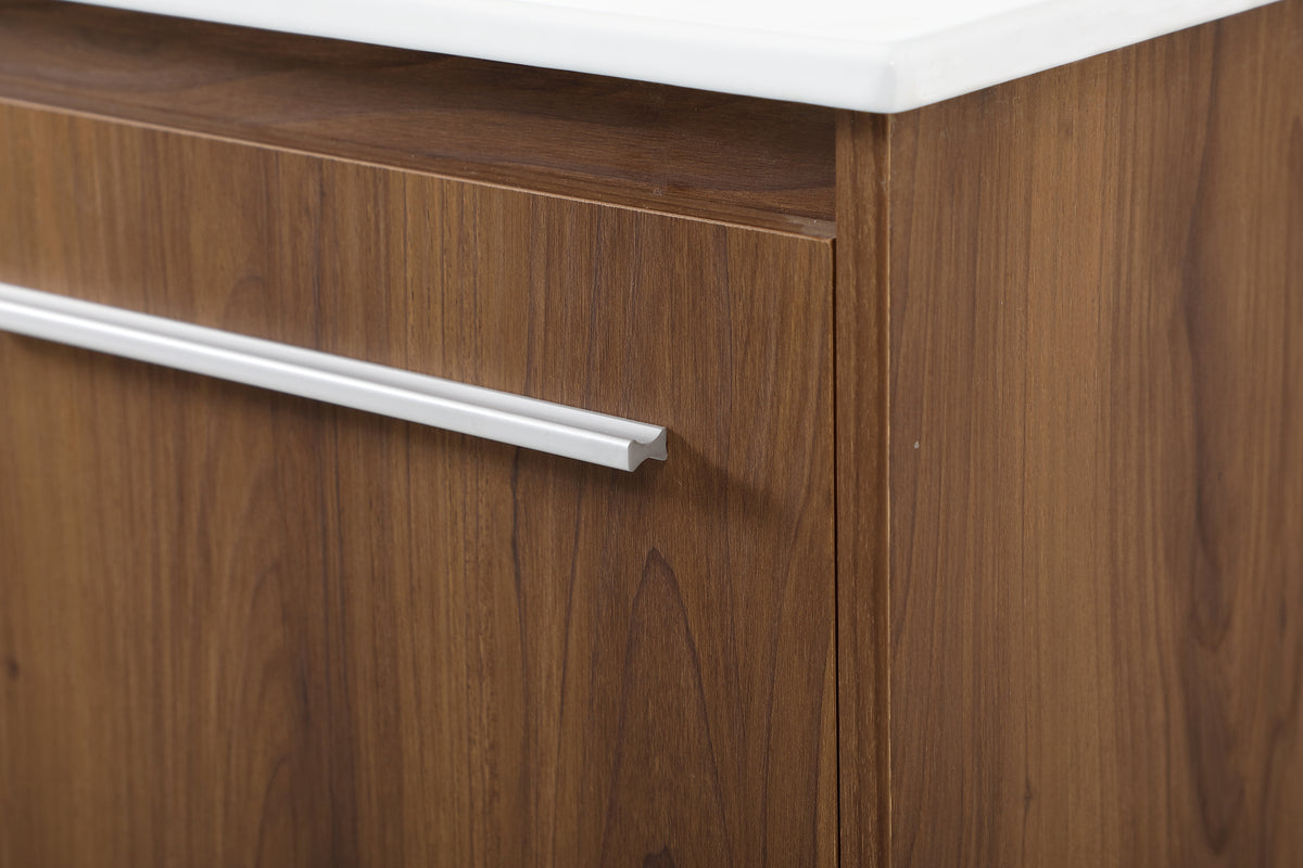 48 inch Single Bathroom Floating Vanity in Walnut Brown