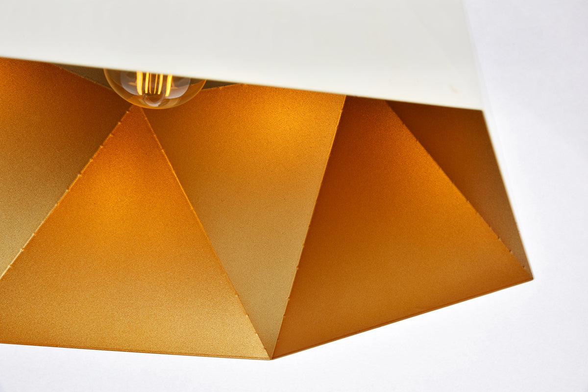 Arden Collection Pendant D17.7 H11.4 Lt:1 frosted white and Gold Finish