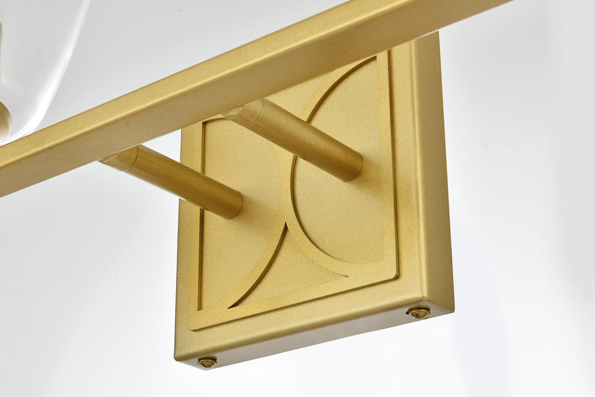Harris 2 light Brass and Clear Bath Sconce