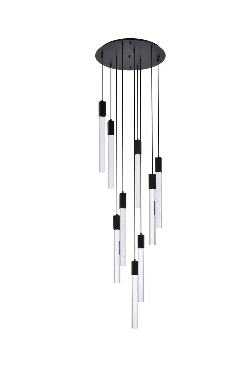 Weston 9 lights pendant in black
