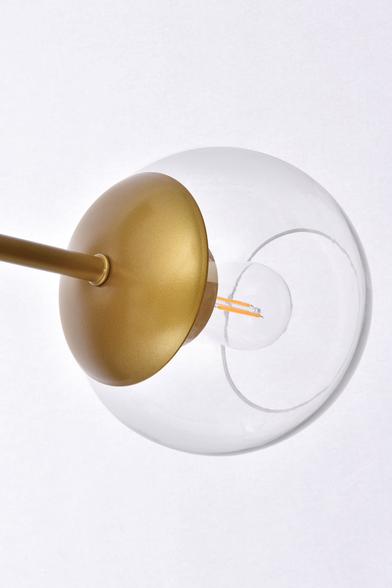 Axl 24 inch pendant in brass with clear shade