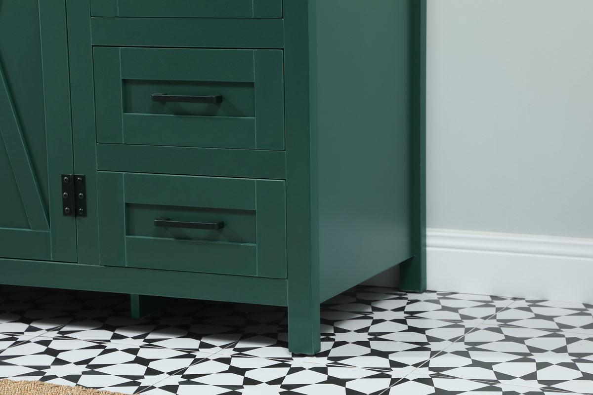 42 inch Single bathroom vanity in green with backsplash