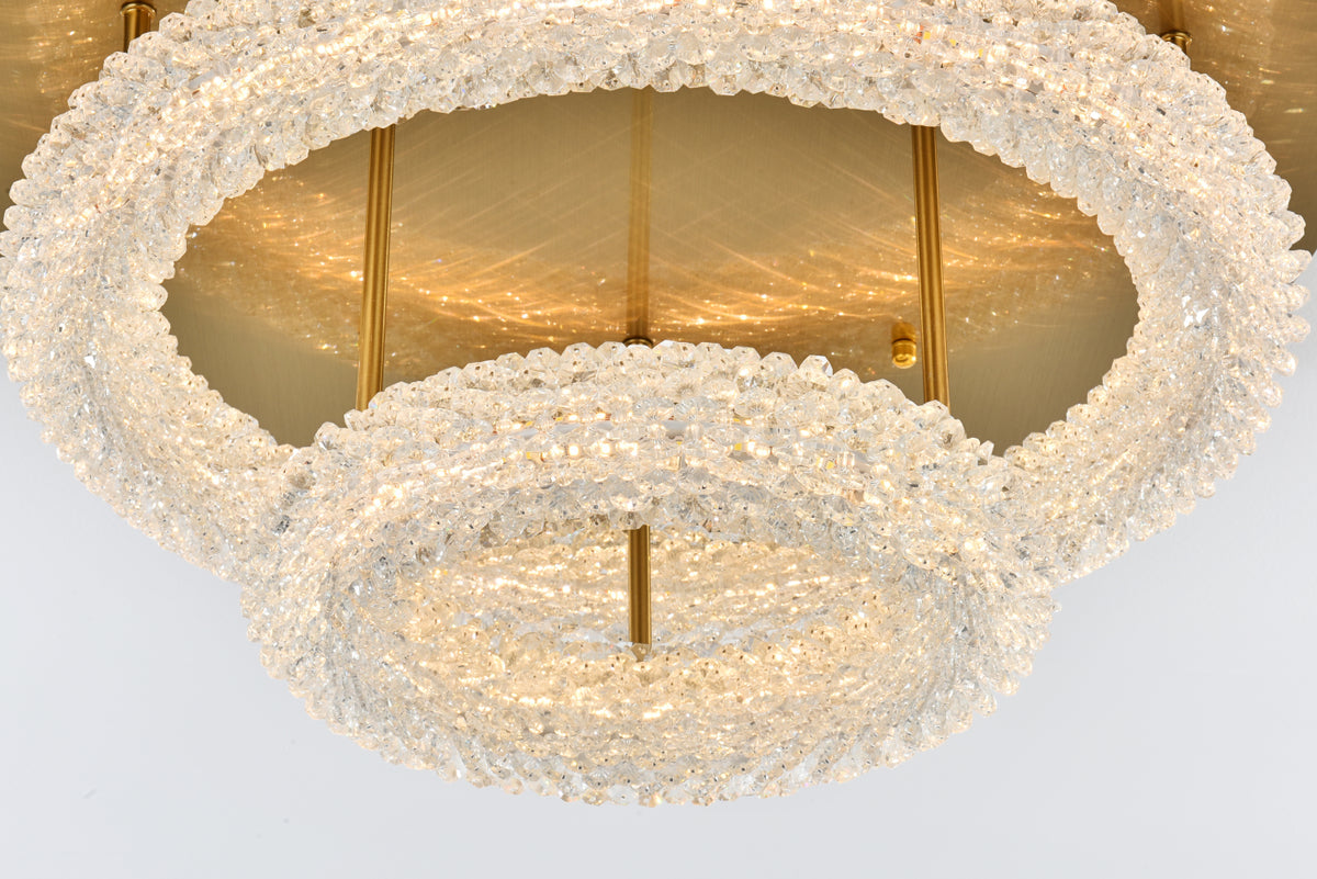 Bowen 22 inch Adjustable LED Flush Mount in Satin Gold