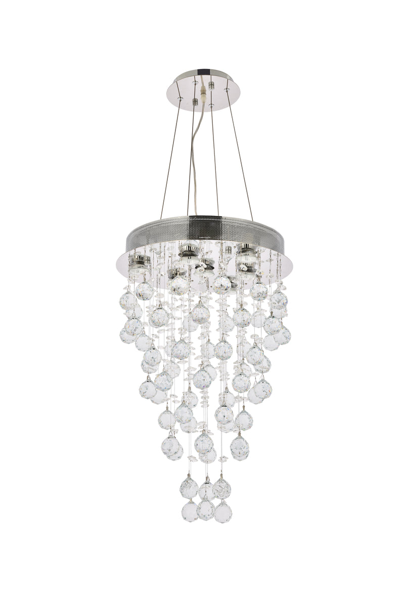 Galaxy 7 light Chrome Pendant Clear Royal Cut Crystal