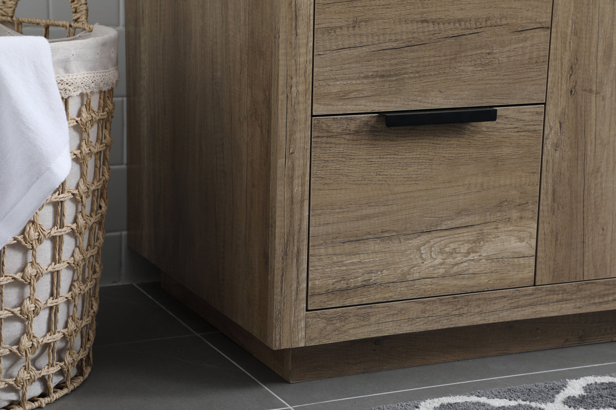 54 Inch SIngle Bathroom Vanity In Natural Oak