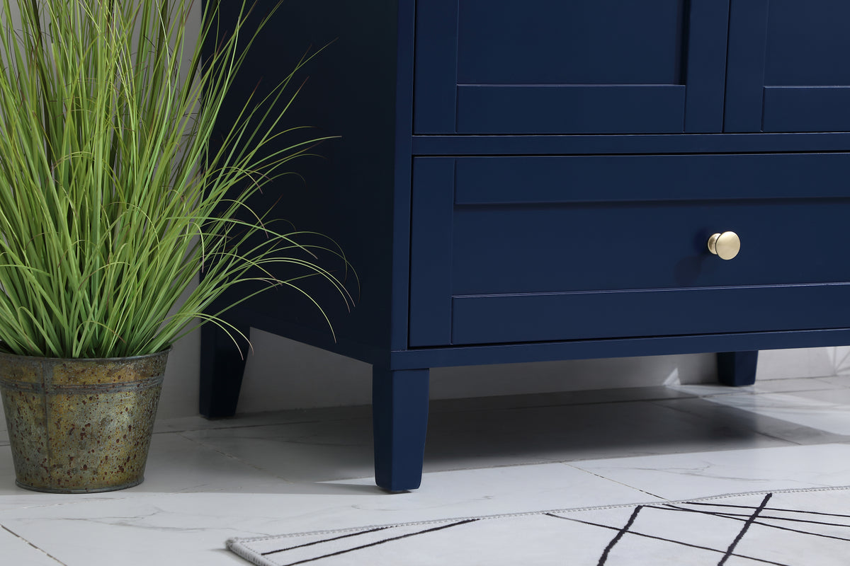 30 inch Single Bathroom Vanity in Blue with Backsplash
