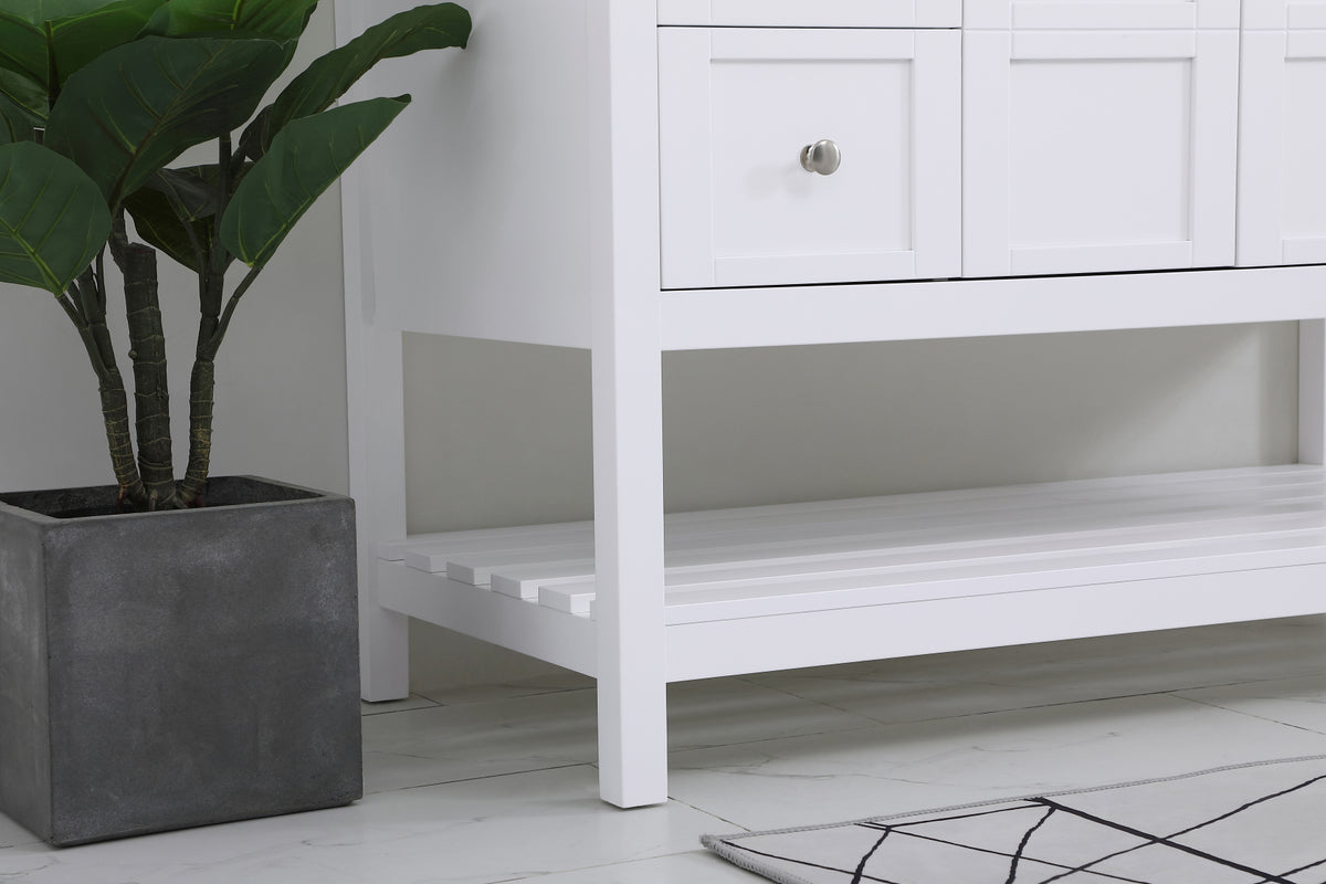 48 inch Single Bathroom Vanity in White with Backsplash