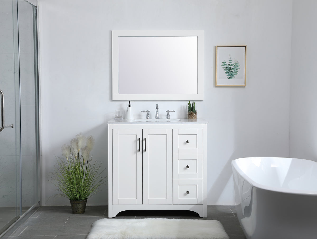 36 inch Single Bathroom Vanity in White