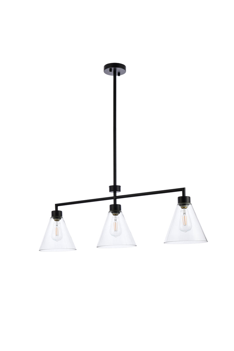 Mera 3 lights black pendant
