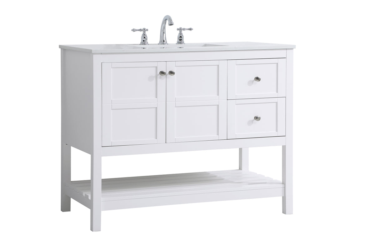 42 inch Single Bathroom Vanity in White