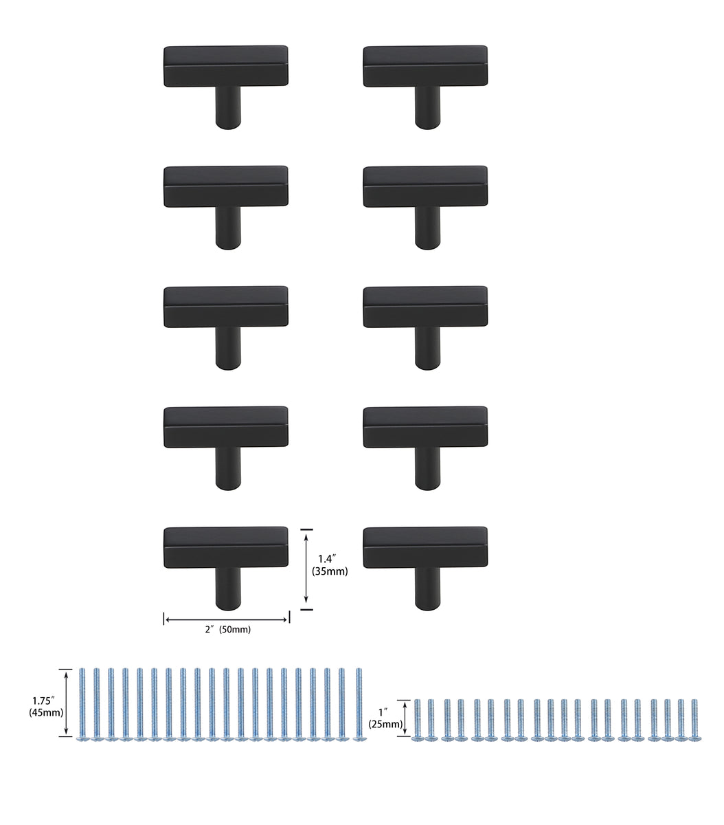 Dior Matte Black T Bar Pull Multipack (set of 10)