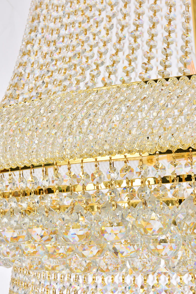 Primo 56 light Gold Chandelier Clear Royal Cut Crystal