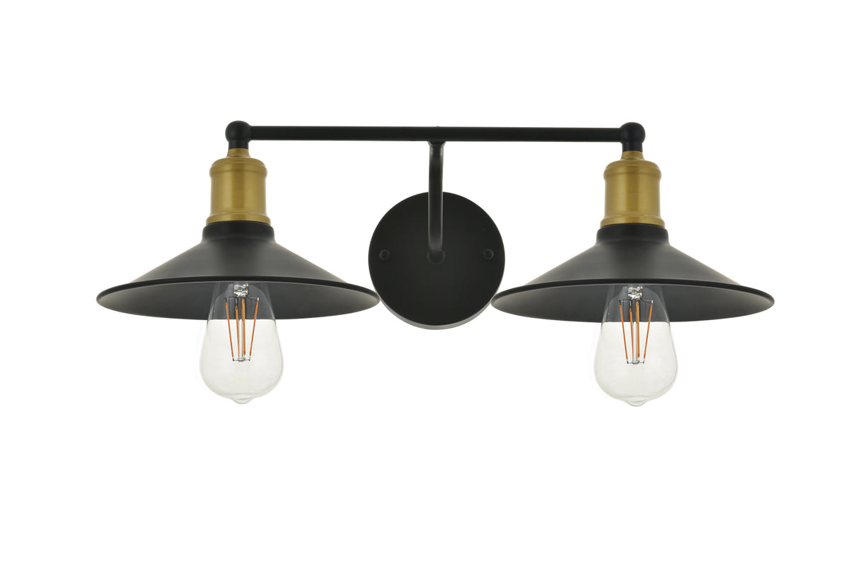 Etude 2 light brass and black Wall Sconce