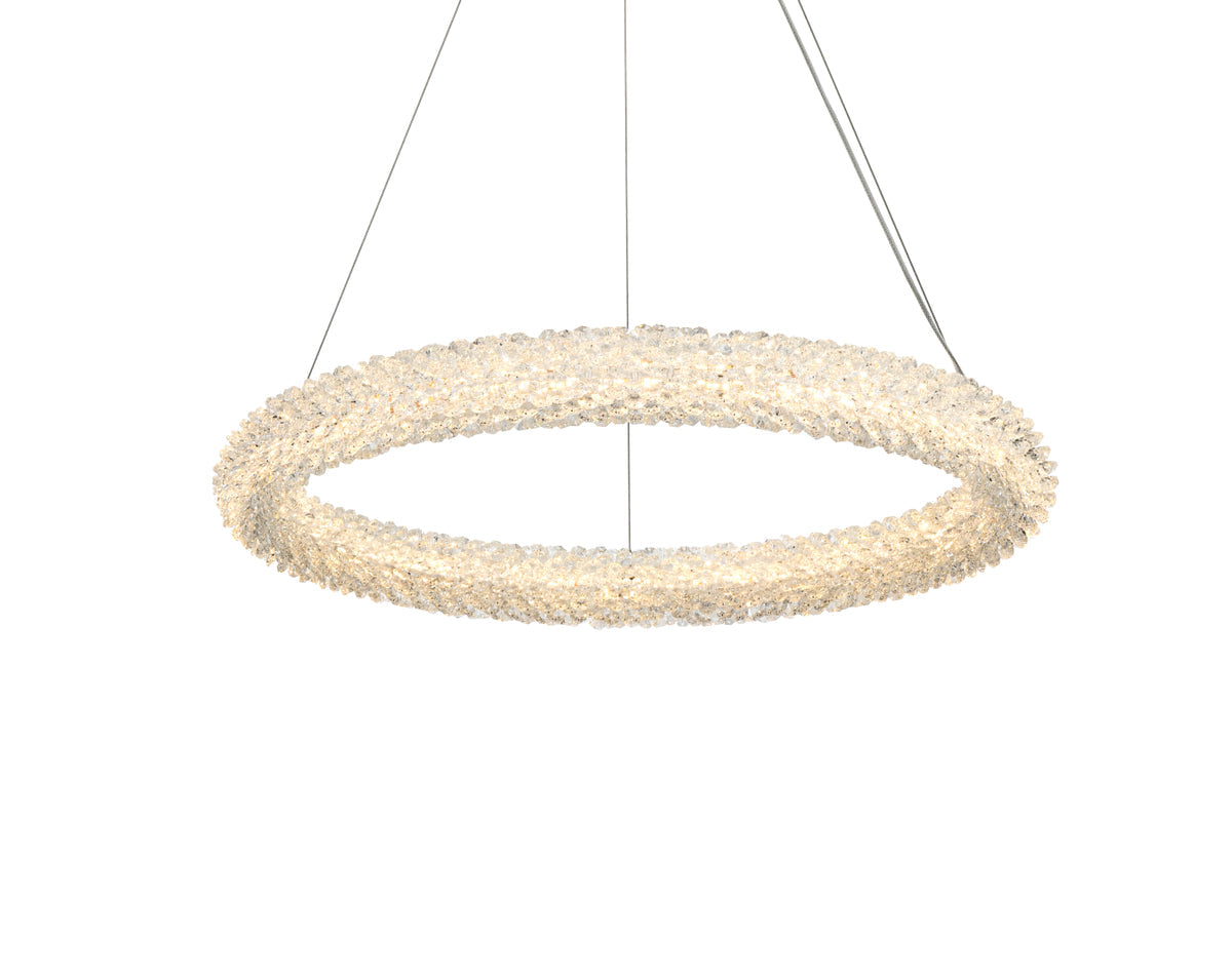 Bowen 24 inch Adjustable LED Chandelier in Chrome