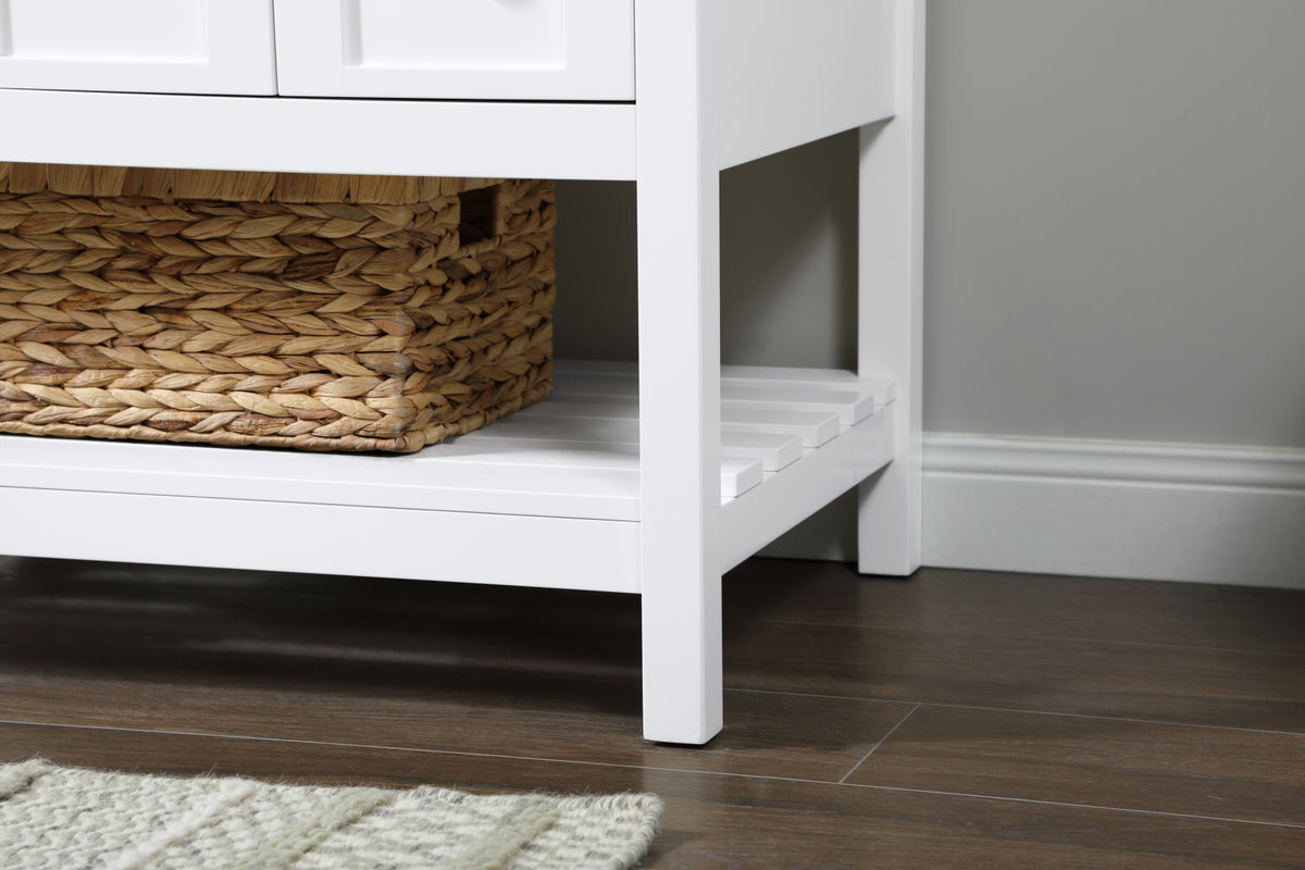 32 inch Single bathroom vanity in white with backsplash