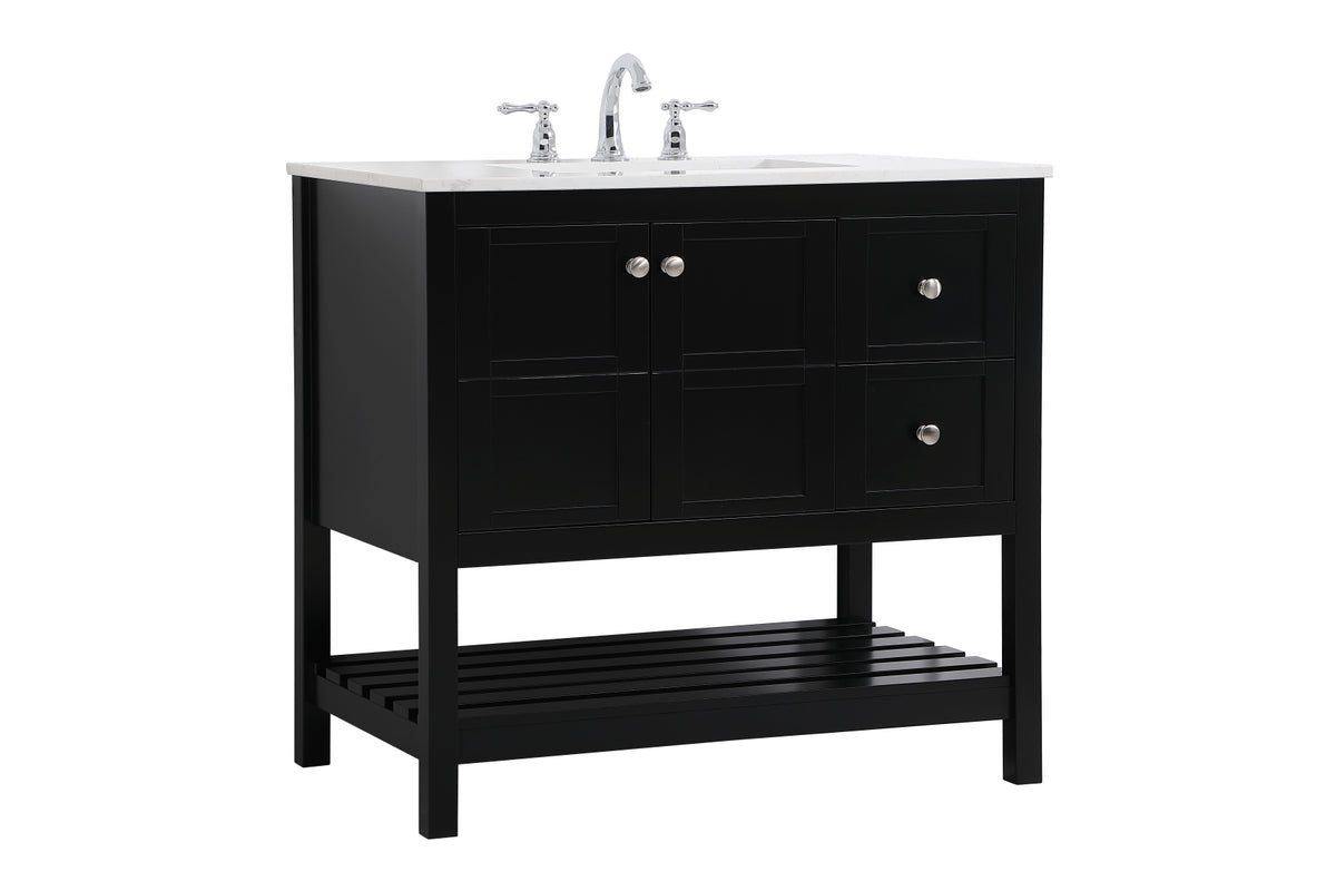 36 inch Single Bathroom Vanity in Black